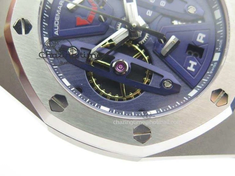 Royal Oak Concept SS Blue Blue Dial On Blue Rubber Strap Jap Quartz