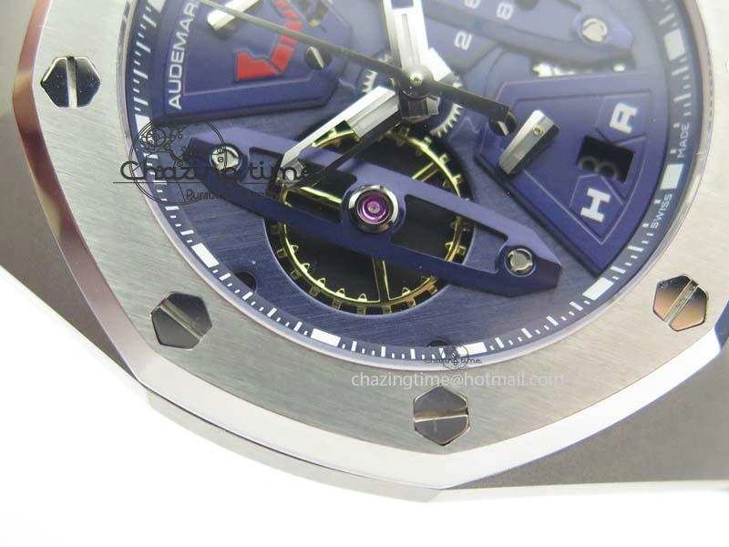 Royal Oak Concept SS Blue Blue Dial On Blue Rubber Strap Jap Quartz