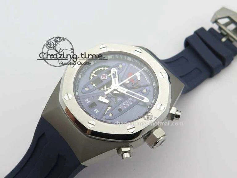 Royal Oak Concept SS Blue Blue Dial On Blue Rubber Strap Jap Quartz