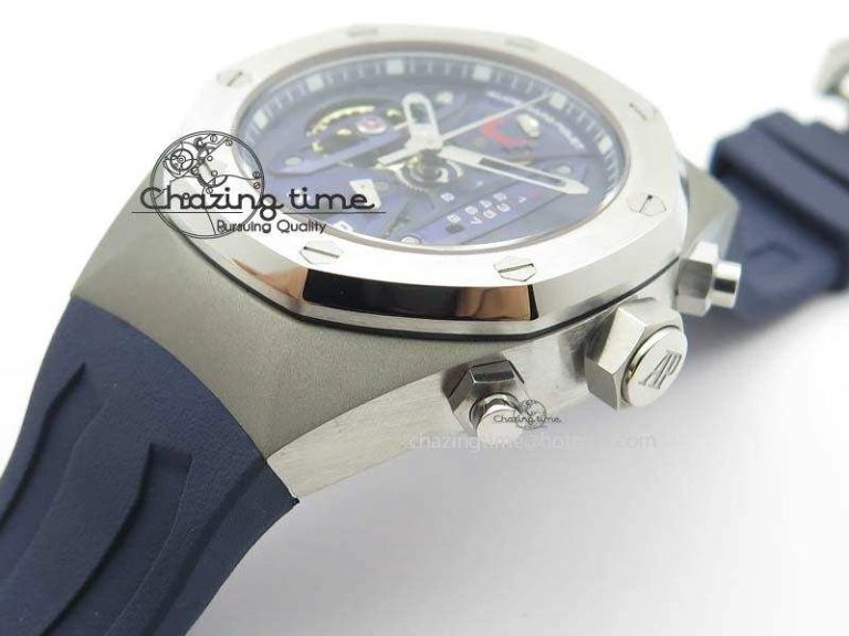 Royal Oak Concept SS Blue Blue Dial On Blue Rubber Strap Jap Quartz