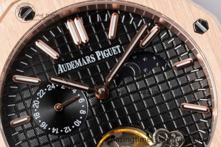 Royal Oak Fake Tourbillon RG ABF Black Dial on RG Bracelet A23J (Erotic)