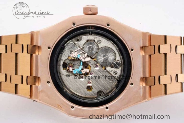 Royal Oak Fake Tourbillon RG ABF Blue Dial on RG Bracelet A23J (Erotic)