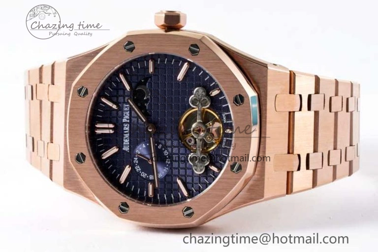 Royal Oak Fake Tourbillon RG ABF Blue Dial on RG Bracelet A23J (Erotic)