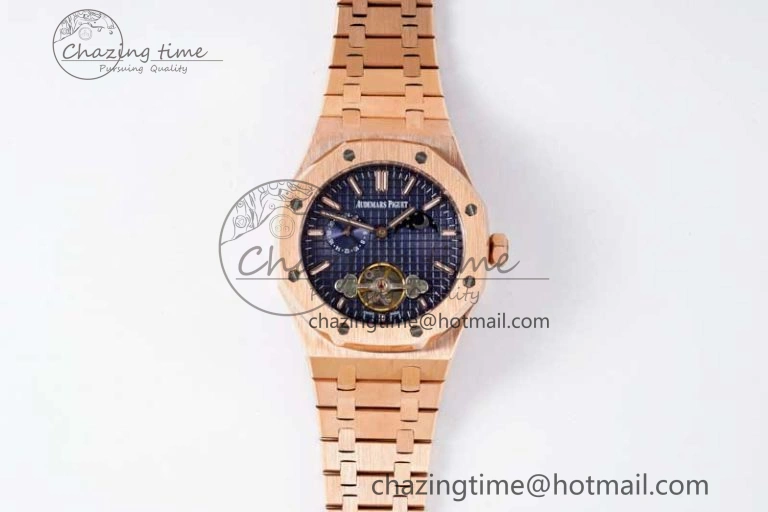 Royal Oak Fake Tourbillon RG ABF Blue Dial on RG Bracelet A23J (Erotic)