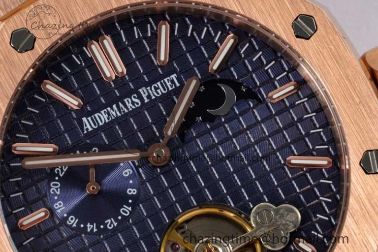 Royal Oak Fake Tourbillon RG ABF Blue Dial on RG Bracelet A23J (Erotic)