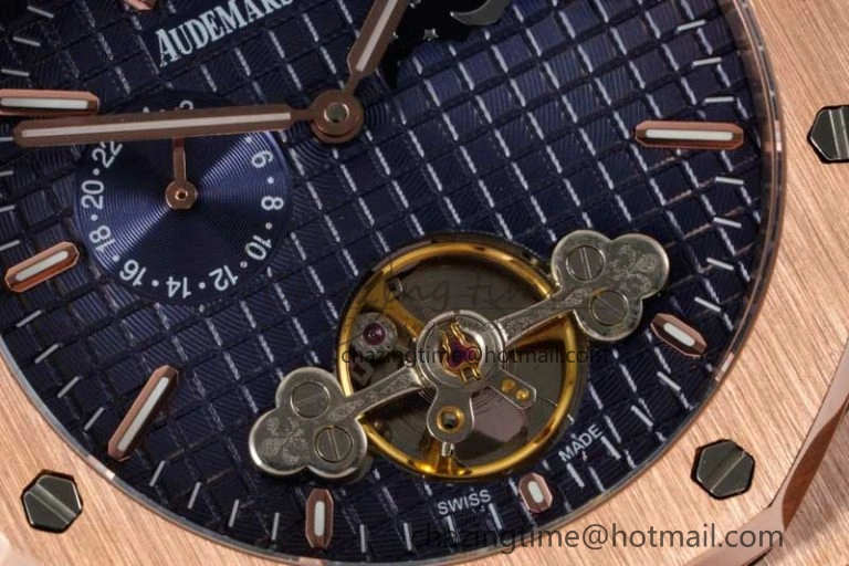 Royal Oak Fake Tourbillon RG ABF Blue Dial on RG Bracelet A23J (Erotic)
