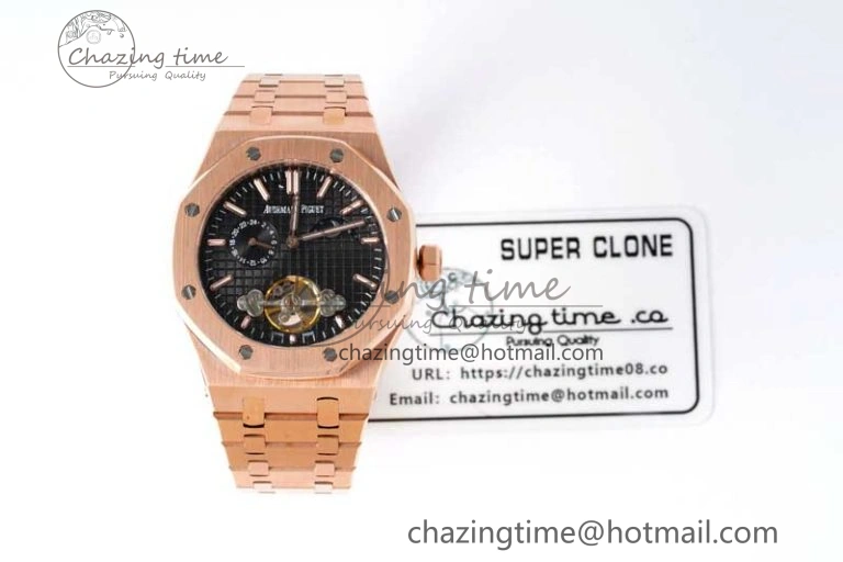 Royal Oak Fake Tourbillon RG ABF Blue Dial on RG Bracelet A23J (Erotic)