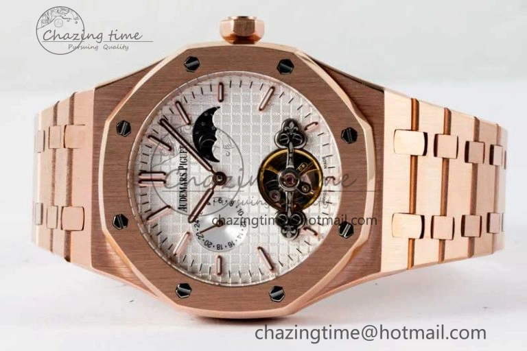 Royal Oak Fake Tourbillon RG ABF White Dial on RG Bracelet A23J (Erotic)