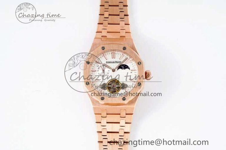 Royal Oak Fake Tourbillon RG ABF White Dial on RG Bracelet A23J (Erotic)