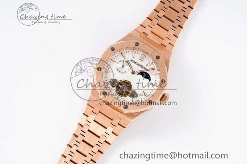 Royal Oak Fake Tourbillon RG ABF White Dial on RG Bracelet A23J (Erotic)