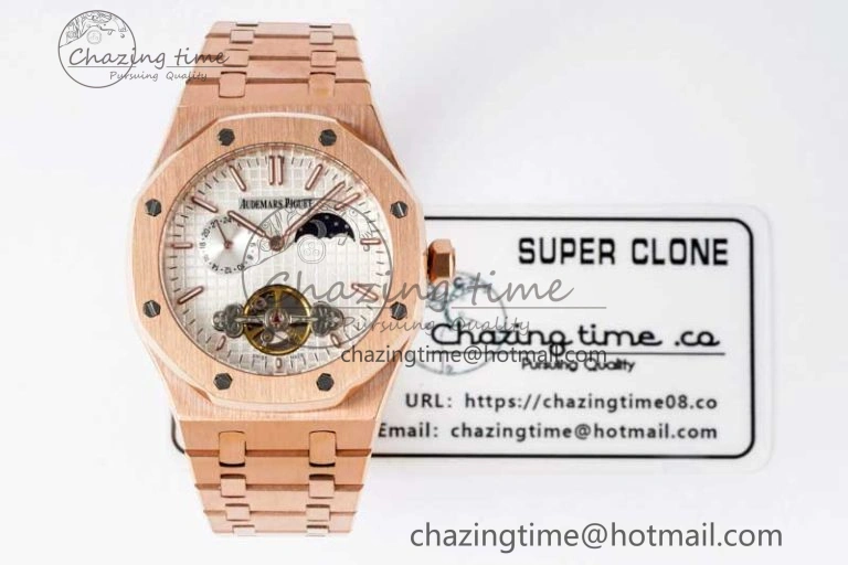 Royal Oak Fake Tourbillon RG ABF White Dial on RG Bracelet A23J (Erotic)