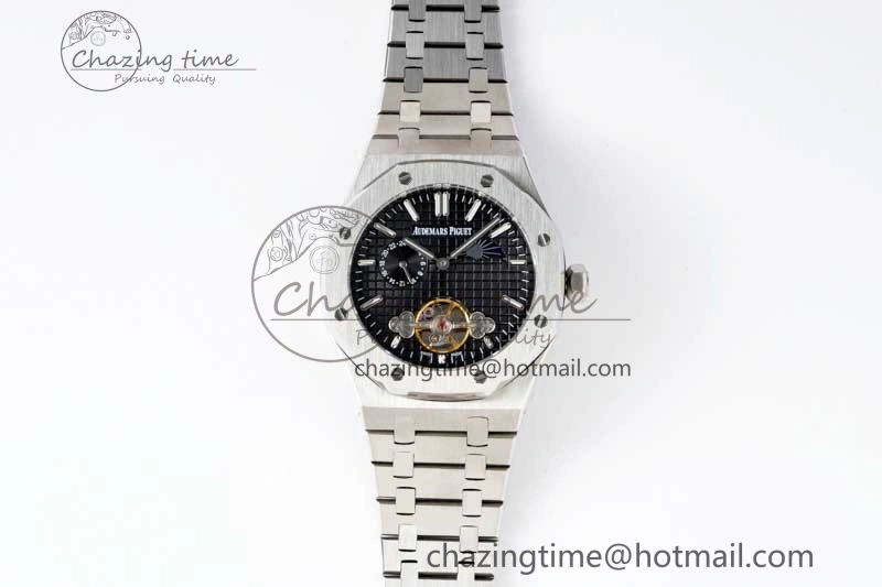 Royal Oak Fake Tourbillon SS ABF Black Dial on SS Bracelet A23J (Erotic)