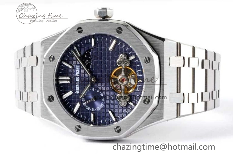 Royal Oak Fake Tourbillon SS ABF Blue Dial on SS Bracelet A23J (Erotic)
