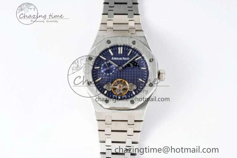 Royal Oak Fake Tourbillon SS ABF Blue Dial on SS Bracelet A23J (Erotic)