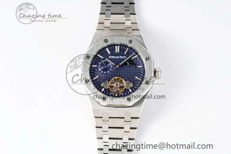 Royal Oak Fake Tourbillon SS ABF Blue Dial on SS Bracelet A23J (Erotic)