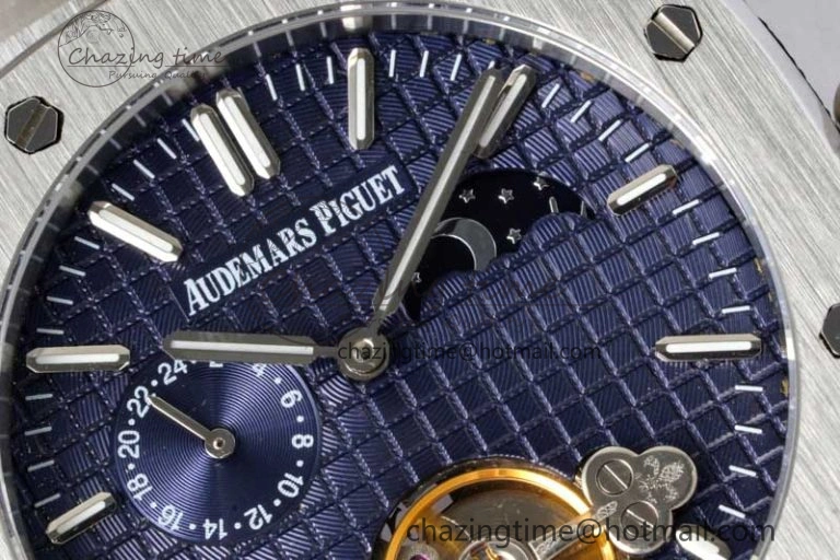 Royal Oak Fake Tourbillon SS ABF Blue Dial on SS Bracelet A23J (Erotic)
