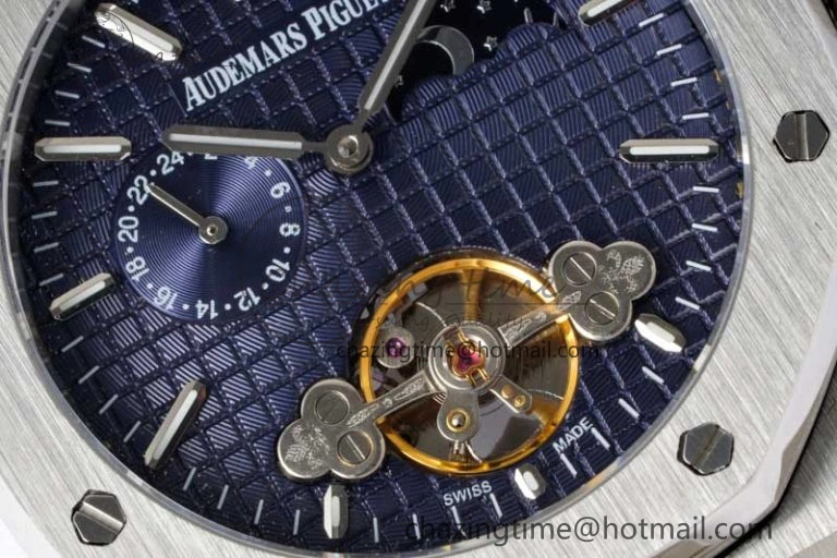Royal Oak Fake Tourbillon SS ABF Blue Dial on SS Bracelet A23J (Erotic)