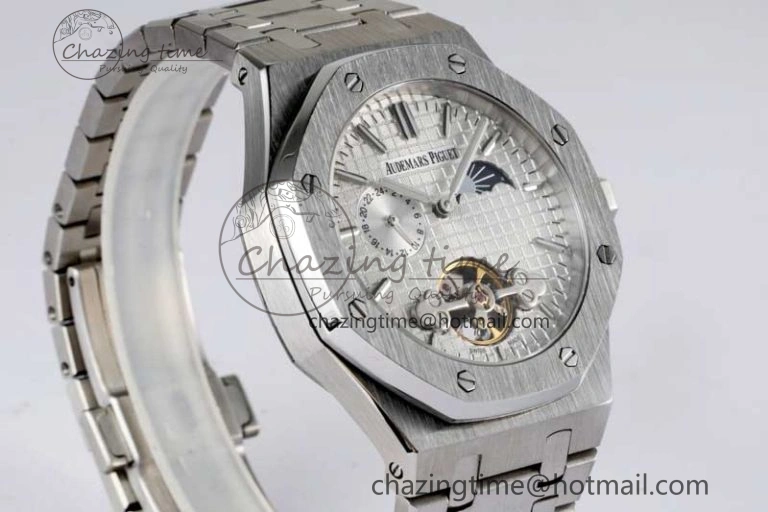 Royal Oak Fake Tourbillon SS ABF White Dial on SS Bracelet A23J (Erotic)