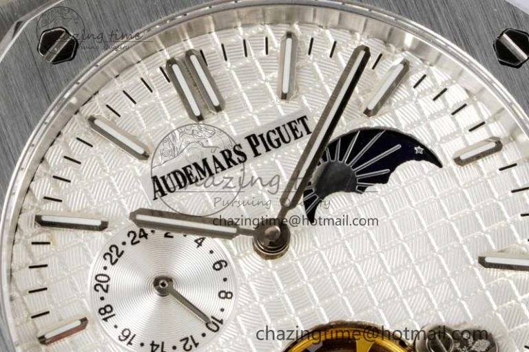Royal Oak Fake Tourbillon SS ABF White Dial on SS Bracelet A23J (Erotic)