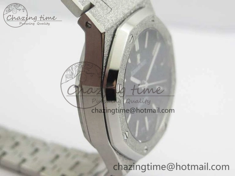 Royal Oak Jumbo 15454 Frosted 37mm JHF Best Edition Black Dial On SS Bracelet A3120