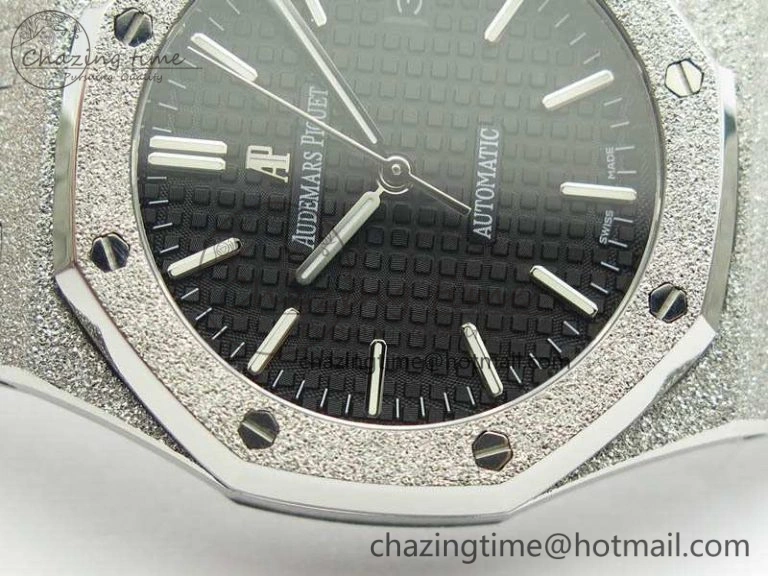 Royal Oak Jumbo 15454 Frosted 37mm JHF Best Edition Black Dial On SS Bracelet A3120
