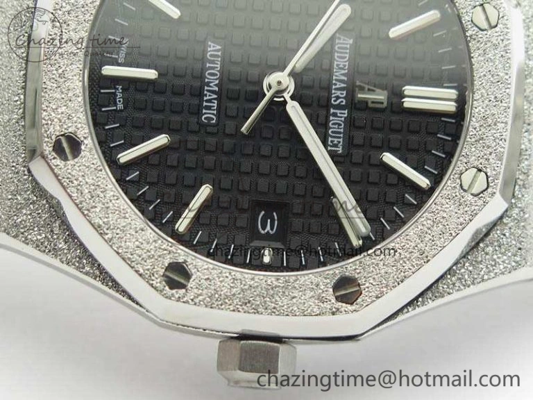 Royal Oak Jumbo 15454 Frosted 37mm JHF Best Edition Black Dial On SS Bracelet A3120
