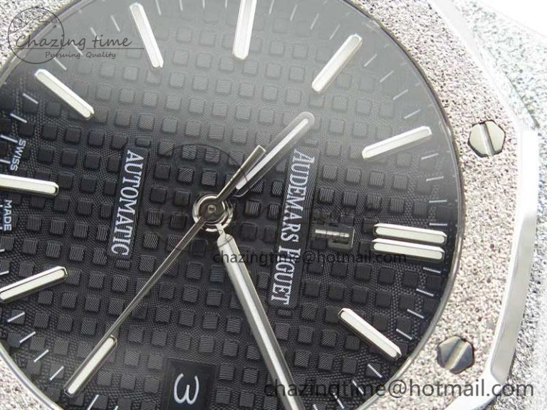 Royal Oak Jumbo 15454 Frosted 37mm JHF Best Edition Black Dial On SS Bracelet A3120