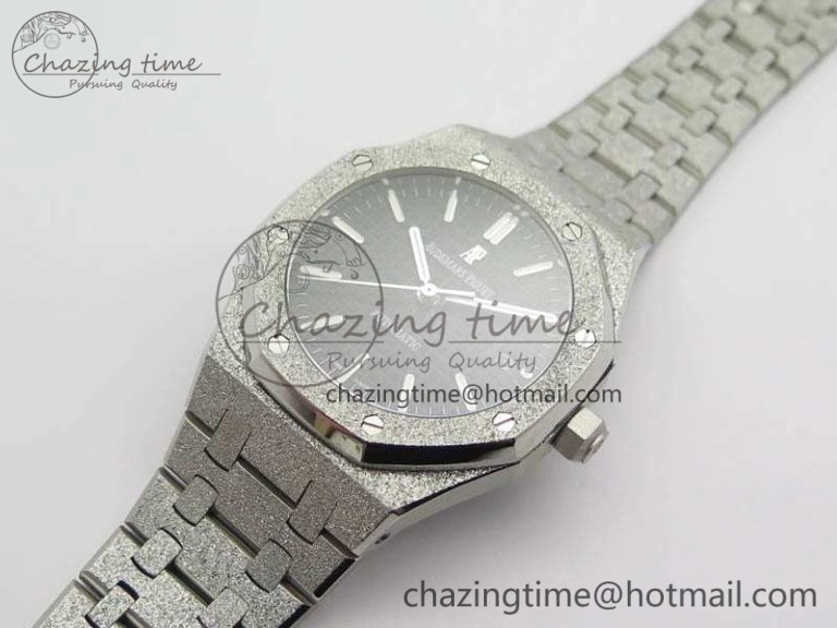 Royal Oak Jumbo 15454 Frosted 37mm JHF Best Edition Black Dial On SS Bracelet A3120