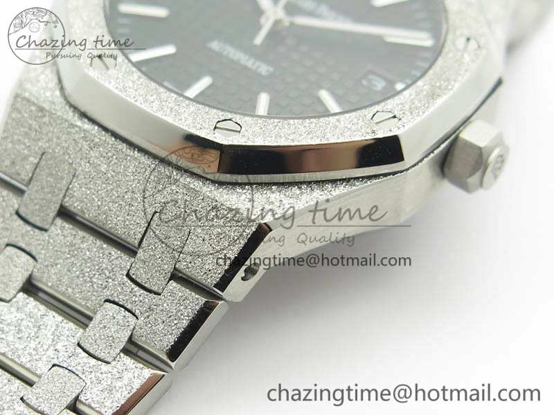 Royal Oak Jumbo 15454 Frosted 37mm JHF Best Edition Black Dial On SS Bracelet A3120