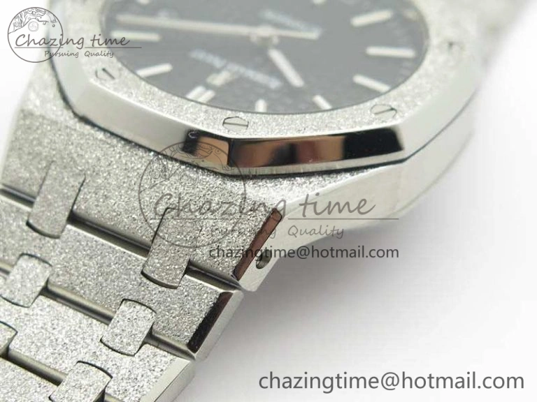 Royal Oak Jumbo 15454 Frosted 37mm JHF Best Edition Black Dial On SS Bracelet A3120