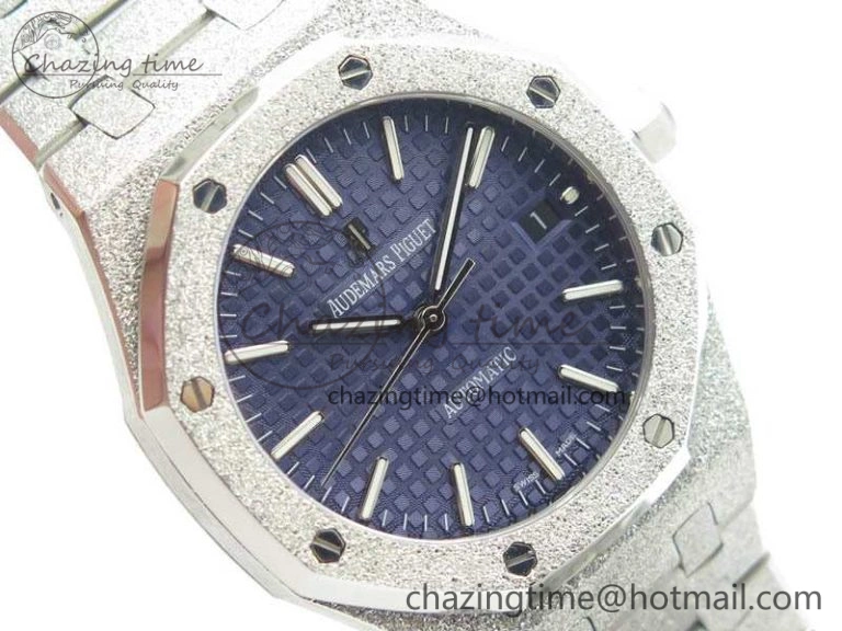 Royal Oak Jumbo 15454 Frosted 37mm JHF Best Edition Blue Dial On SS Bracelet A3120