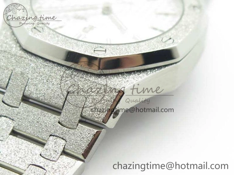 Royal Oak Jumbo 15454 Frosted 37mm JHF Best Edition White Dial On SS Bracelet A3120