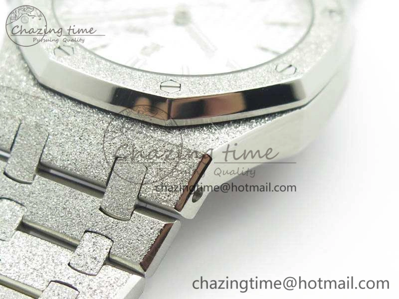 Royal Oak Jumbo 15454 Frosted 37mm JHF Best Edition White Dial On SS Bracelet A3120