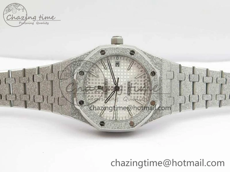 Royal Oak Jumbo 15454 Frosted 37mm JHF Best Edition White Dial On SS Bracelet A3120