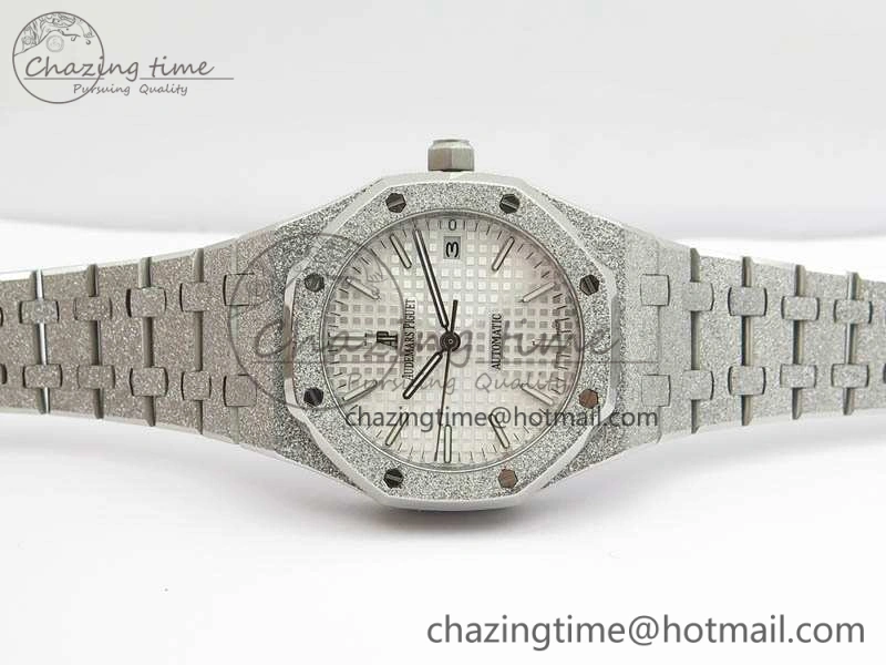 Royal Oak Jumbo 15454 Frosted 37mm JHF Best Edition White Dial On SS Bracelet A3120