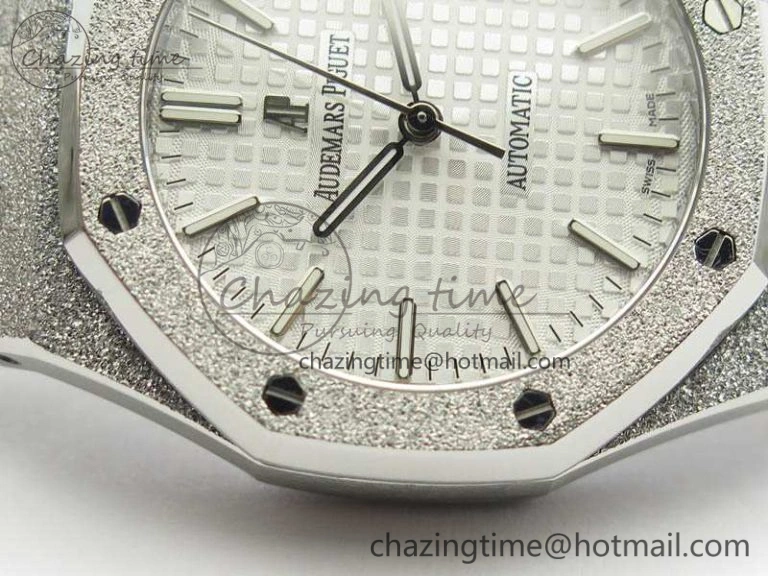 Royal Oak Jumbo 15454 Frosted 37mm JHF Best Edition White Dial On SS Bracelet A3120