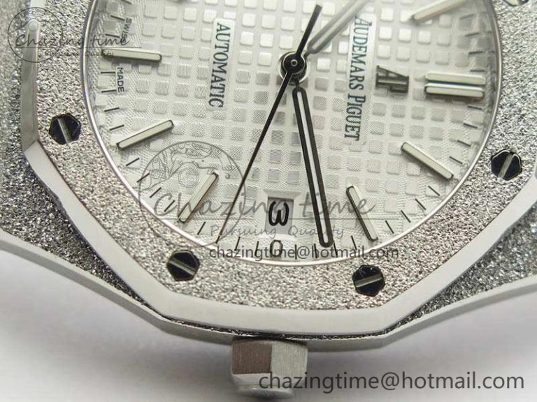 Royal Oak Jumbo 15454 Frosted 37mm JHF Best Edition White Dial On SS Bracelet A3120