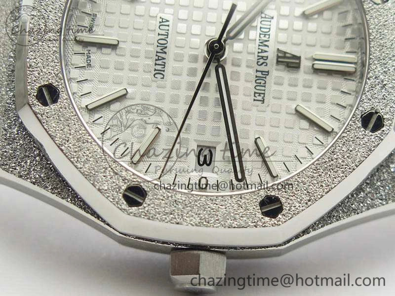 Royal Oak Jumbo 15454 Frosted 37mm JHF Best Edition White Dial On SS Bracelet A3120