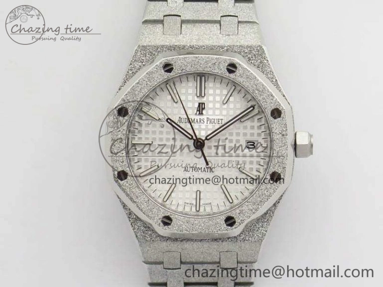 Royal Oak Jumbo 15454 Frosted 37mm JHF Best Edition White Dial On SS Bracelet A3120