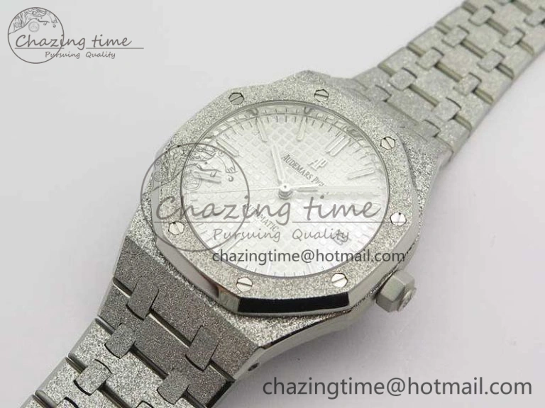 Royal Oak Jumbo 15454 Frosted 37mm JHF Best Edition White Dial On SS Bracelet A3120