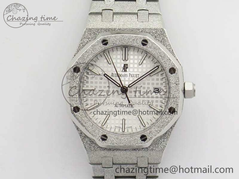 Royal Oak Jumbo 15454 Frosted 37mm JHF Best Edition White Dial On SS Bracelet A3120