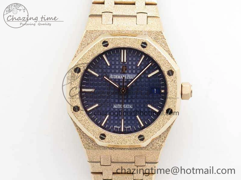 Royal Oak Jumbo 15454 RG Frosted 37mm JHF Best Edition Blue Dial On RG Bracelet A3120