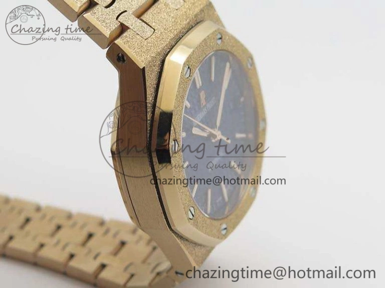 Royal Oak Jumbo 15454 RG Frosted 37mm JHF Best Edition Blue Dial On RG Bracelet A3120