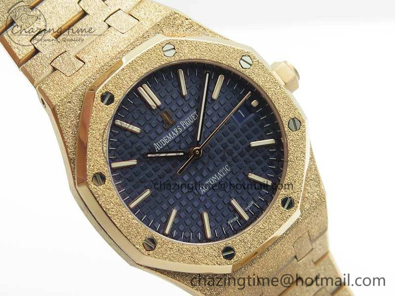 Royal Oak Jumbo 15454 RG Frosted 37mm JHF Best Edition Blue Dial On RG Bracelet A3120