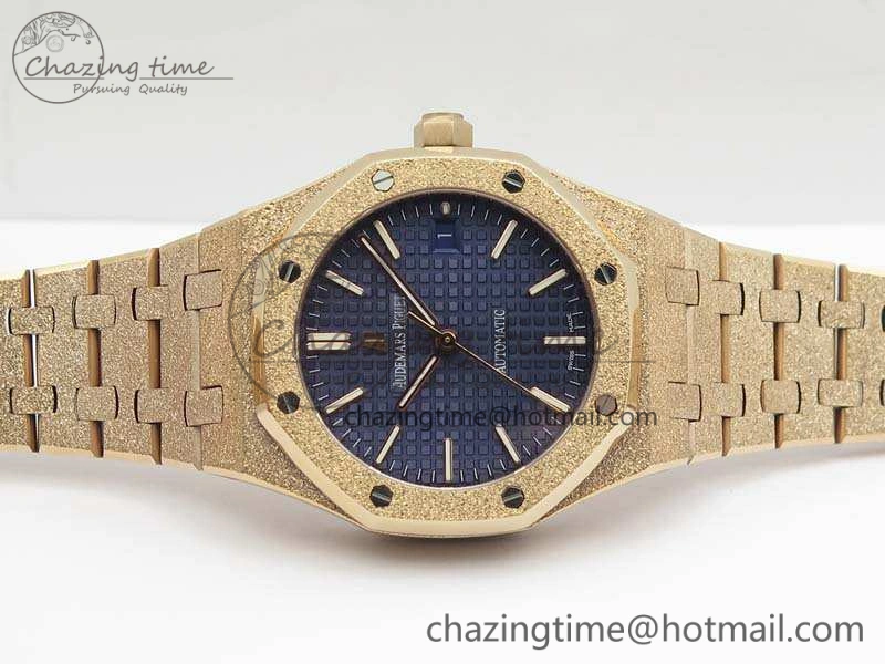 Royal Oak Jumbo 15454 RG Frosted 37mm JHF Best Edition Blue Dial On RG Bracelet A3120