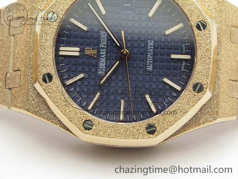 Royal Oak Jumbo 15454 RG Frosted 37mm JHF Best Edition Blue Dial On RG Bracelet A3120