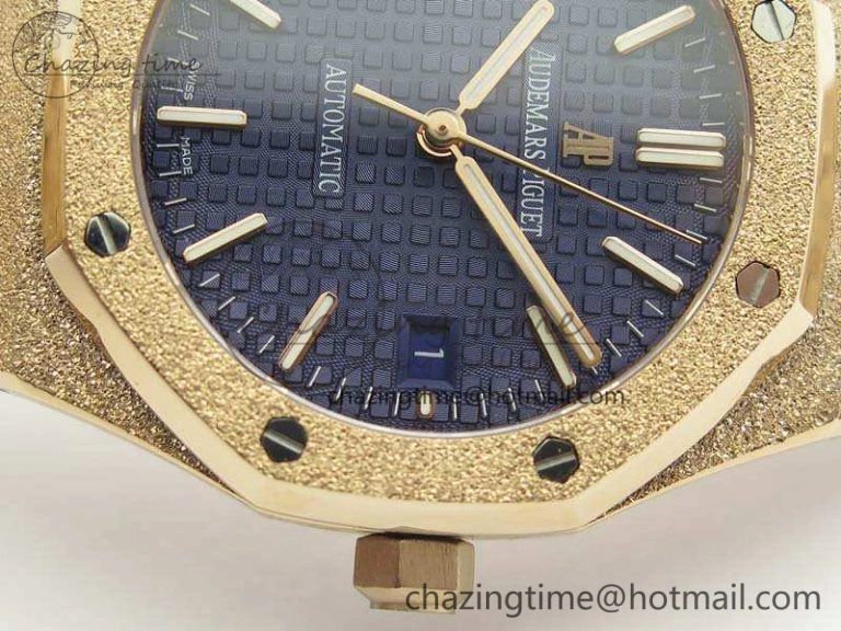 Royal Oak Jumbo 15454 RG Frosted 37mm JHF Best Edition Blue Dial On RG Bracelet A3120