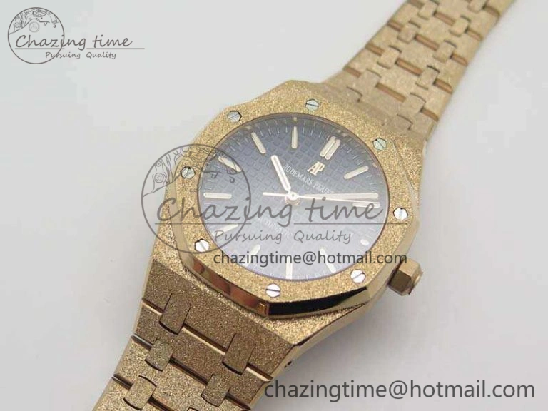 Royal Oak Jumbo 15454 RG Frosted 37mm JHF Best Edition Blue Dial On RG Bracelet A3120
