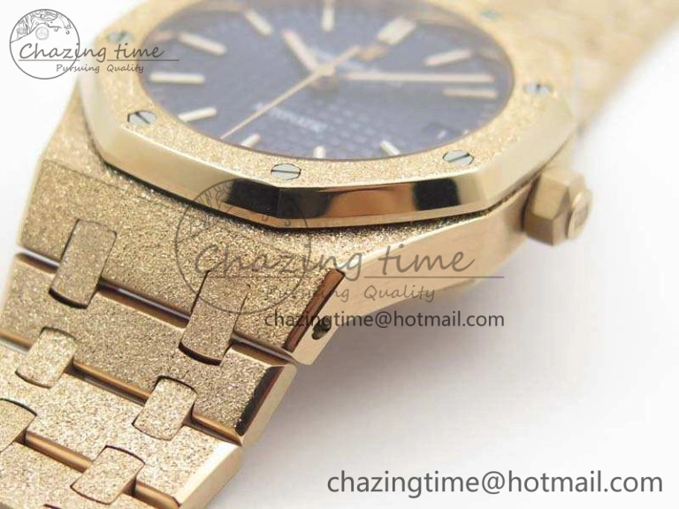 Royal Oak Jumbo 15454 RG Frosted 37mm JHF Best Edition Blue Dial On RG Bracelet A3120