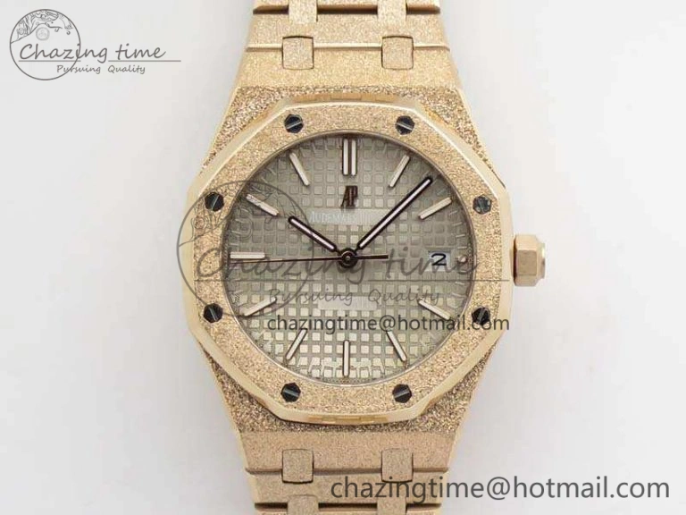 Royal Oak Jumbo 15454 RG Frosted 37mm JHF Best Edition Gray Dial On RG Bracelet A3120